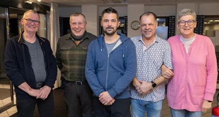 Lokalrådet - fra venstre: Claus Wangel, Bjarne Boysen, Jørgen Schønemann (2. suppl.), Jean Darly (formand), Susanne Fredslund. Kirsten Welling ikke med på billedet.